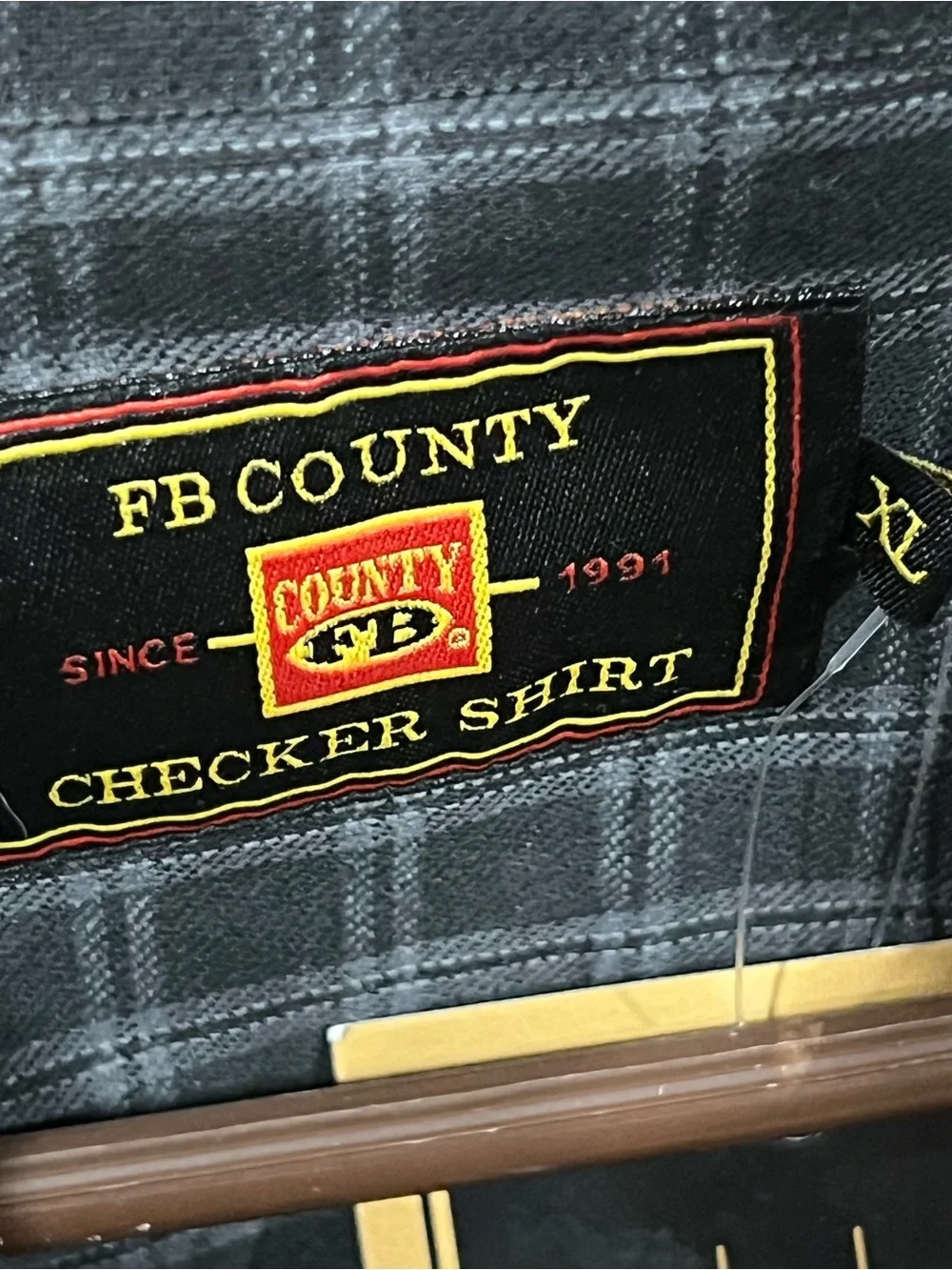 FB COUNTRY BRAND Black and Gray Short-Sleeve Plaid Button-Up Shirt